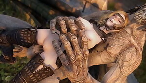 Lustful Luna's Skyrim Monster Compilation 1 Trolls, Giant, and Werebear